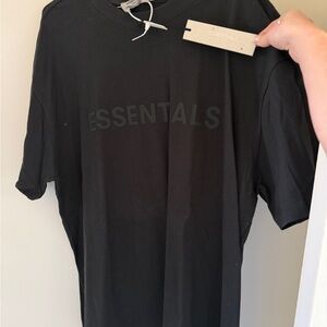 Fear of God Essentials Black T-Shirt XL Oversized Cotton Logo Tee NWT